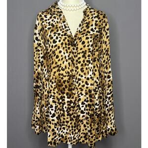 Philosophy Animal Print Popover Blouse Size 1X